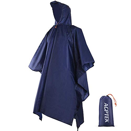 Hivia Poncho Antipioggia da Donna Mantella Impermeabile in Poliestere Giacca Pioggia Leggera e Portatile Raincoat 