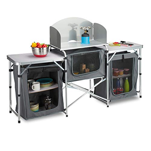 Cucina da campeggio con paravento box da esterni alluminio mobile pieghevole 