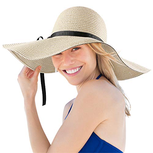 Cappello da spiaggia blu scuro Cappello a tesa larga in lino Accessori Cappelli e berretti Cappelli da sole e visiere Cappelli da sole Cappello navy da donna Cappello da donna in lino Cappello a pois a tesa larga 